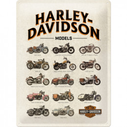 Merch |  | Harley-Davidson - Model Chart - Blechschild 30 x 40 cm
