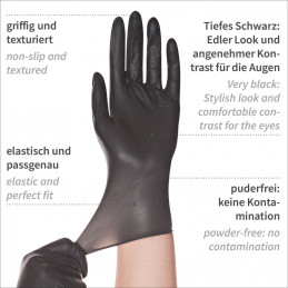 Handschuhe | HYGOSTAR | Hygostar Diablo Latex Handschuhe schwarz, 100 Stück