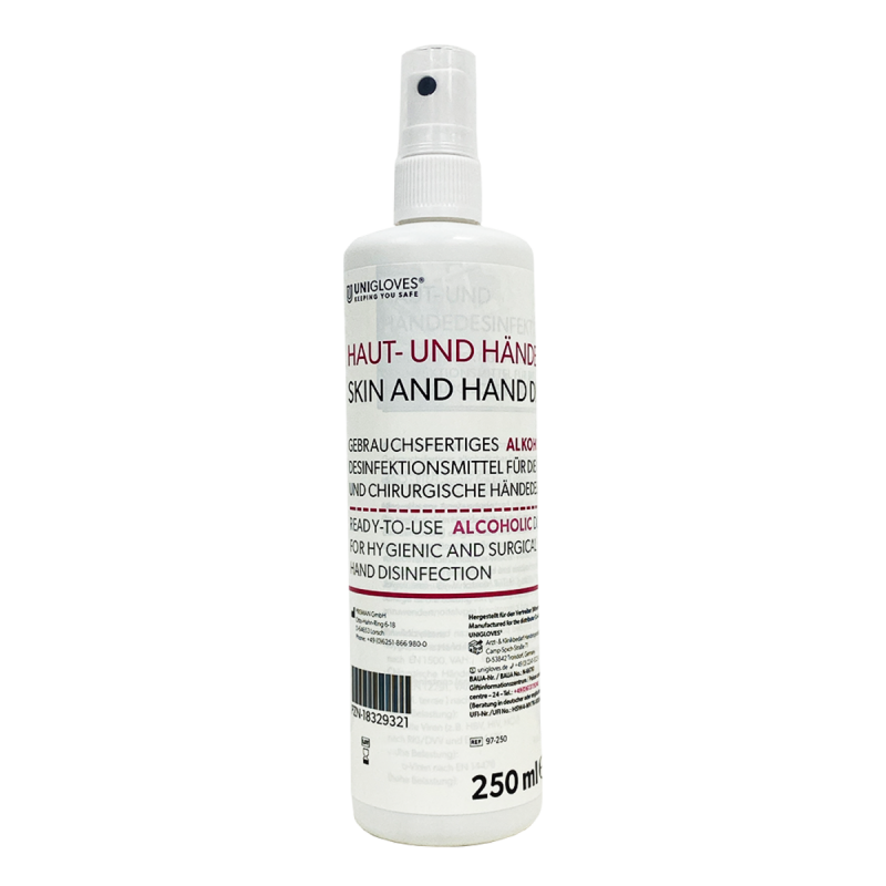 Desinfektion Hände/ Haut | Unigloves | Unigloves 250ml Haut- und Händedesinfektion Sprühflasche