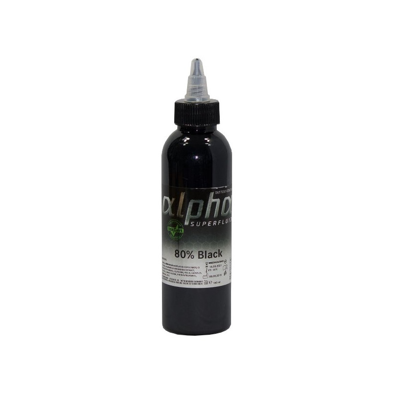Alpha Superfluid 80% Black, 150 ml Tattoofarbe | tat2basix Tattoobedarf Onlineshop
