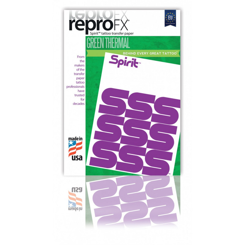 Spirit Green Thermal Transfer Papier, 10 Blatt Spirit Papier Tattoobedarf Spirit Green Thermal Transfer Papier, 10 Blatt Spirit Papier Tattoobedarf