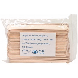 Verbrauchsartikel | Unigloves | Holzmundspatel standard - 100 Stück
