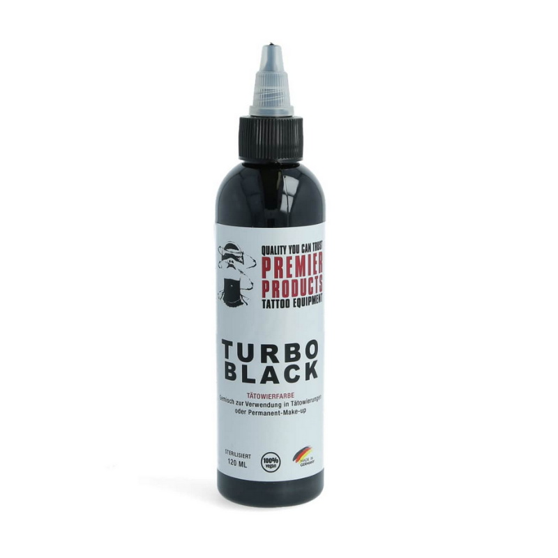 Premier Products - Turbo Black, 120ml Tattoofarbe | tat2basix Tattoobedarf Onlineshop